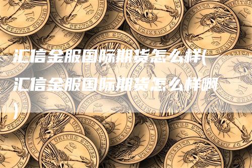 汇信金服国际期货怎么样(汇信金服国际期货怎么样啊)